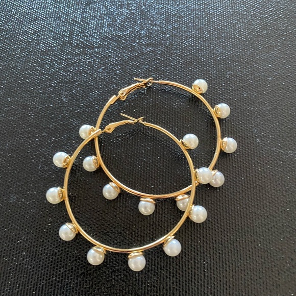Pearl hoop earrings
